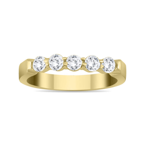 1 Carat TW Five Stone Diamond Wedding Band in 10K Yellow Gold- RGF562392