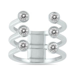 5/8 Carat TW Open Diamond Fashion Ring in 14K White Gold- RGF56241