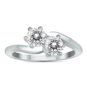 1 Carat TW Two stone Diamond Ring in 10K White Gold- RGF562457