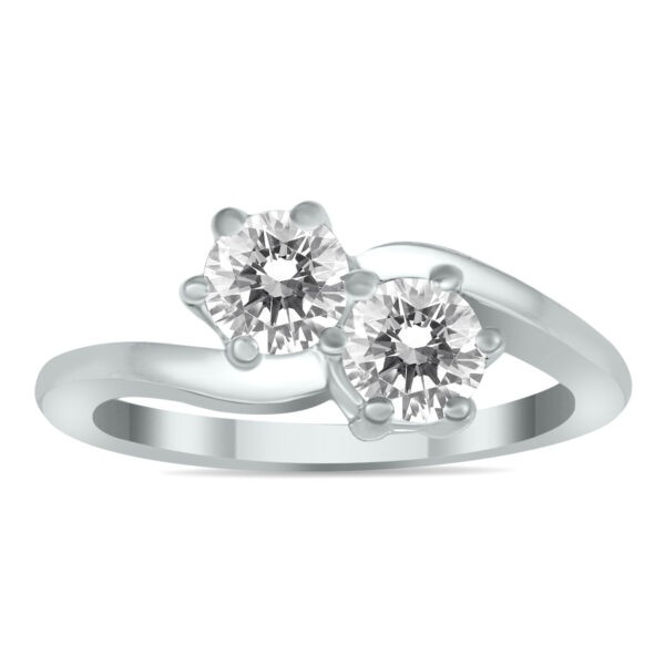 1 Carat TW Two stone Diamond Ring in 10K White Gold- RGF562457