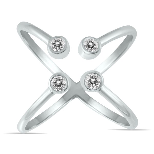 1/5 Carat TW Diamond Open X Ring in 14K White Gold- RGF56249