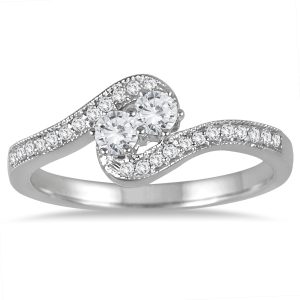 1/4 Carat TW Two Stone Ring in 10K White Gold- RGF562509
