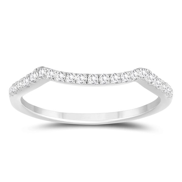 1/5 Carat TW Diamond Wedding Band in 10k White Gold- RGF56404