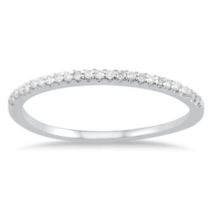 1/10 Carat TW Diamond Wedding Band in 10K White Gold- RGF56465