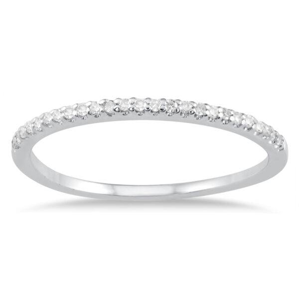 1/10 Carat TW Diamond Wedding Band in 10K White Gold- RGF56465