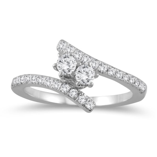 1/2 Carat TW Two Stone Diamond Ring in 10K White Gold- RGF56504