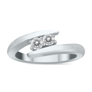 1/4 Carat TW Two Stone Diamond Ring in 10K White Gold- RGF56505