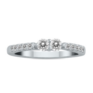3/8 Carat TW Two Stone Diamond Ring in 10K White Gold- RGF56506