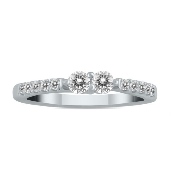 3/8 Carat TW Two Stone Diamond Ring in 10K White Gold- RGF56506