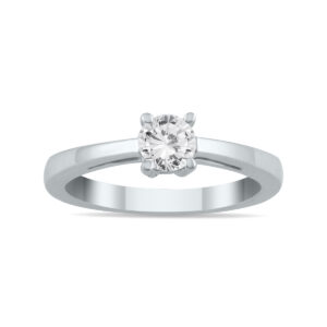 1/2 Carat Classic Diamond Solitaire Ring in 10K White Gold- RGF56512