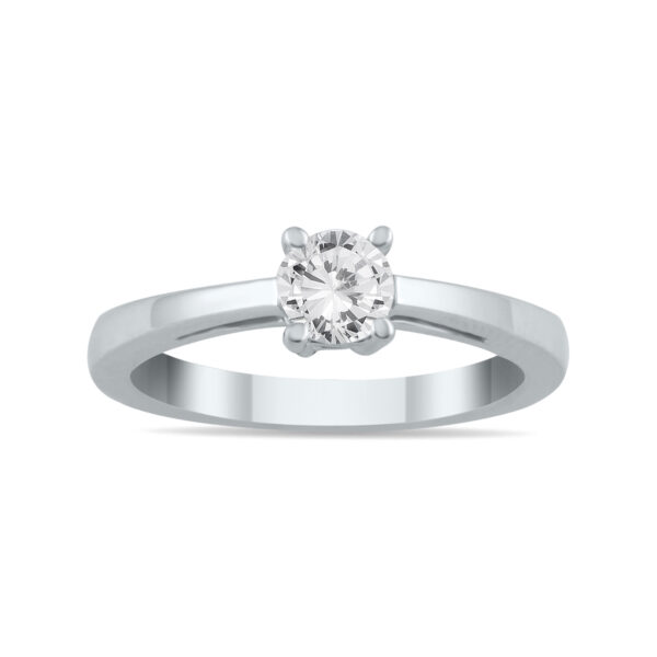 1/2 Carat Classic Diamond Solitaire Ring in 10K White Gold- RGF56512