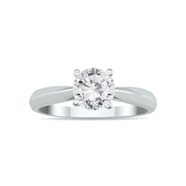 AGS Certified 3/4 Carat TW Round Diamond Solitaire Ring in 14K White Gold (I-J Color, I2-I3 Clarity)- RGF56586AGS1