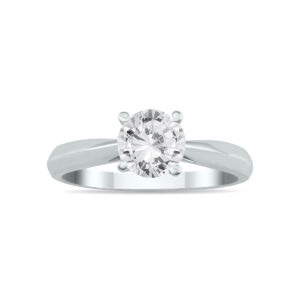 AGS Certified 3/4 Carat TW Round Diamond Solitaire Ring in 14K White Gold (J-K Color, I2-I3 Clarity)- RGF56586