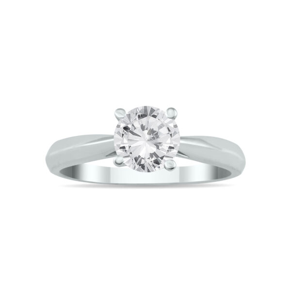 AGS Certified 3/4 Carat TW Round Diamond Solitaire Ring in 14K White Gold (J-K Color, I2-I3 Clarity)- RGF56586