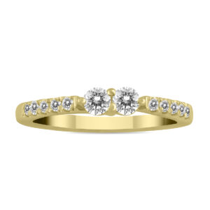 3/8 Carat TW Two Stone Diamond Ring in 10K Yellow Gold- RGF56592