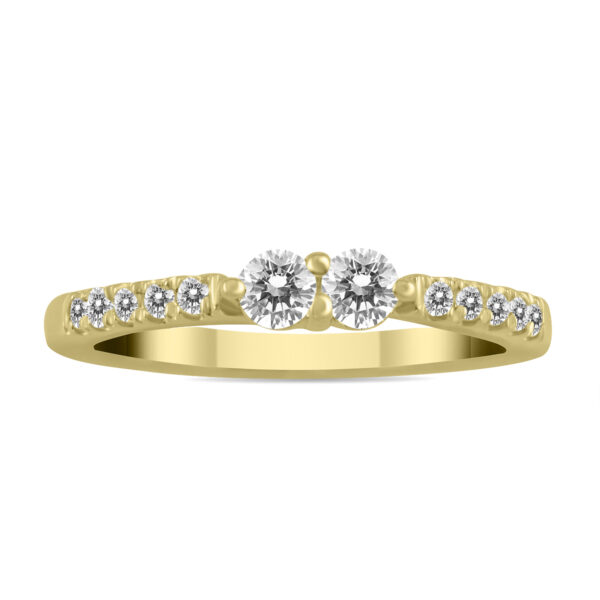3/8 Carat TW Two Stone Diamond Ring in 10K Yellow Gold- RGF56592