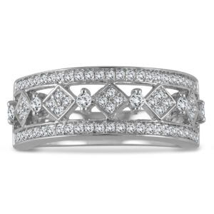1/2 Carat TW Diamond Byzintine Inspired Ring in 10K White Gold- RGF56682