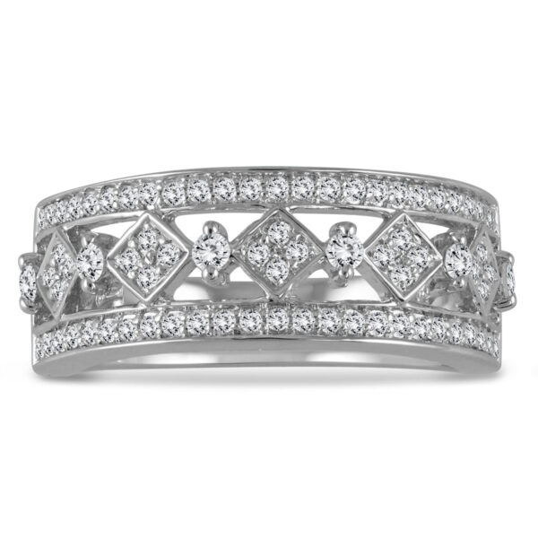1/2 Carat TW Diamond Byzintine Inspired Ring in 10K White Gold- RGF56682
