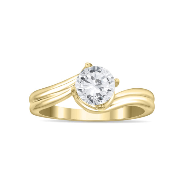 AGS Certified 1 Carat Diamond Solitaire Ring in 14K Yellow Gold (I-J Color, I2-I3 Clarity)- RGF56723AGS1