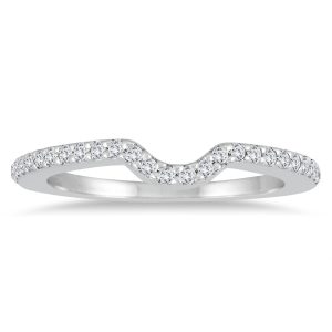 1/4 Carat TW Diamond Curved Wedding Band in 10K White Gold- RGF56825