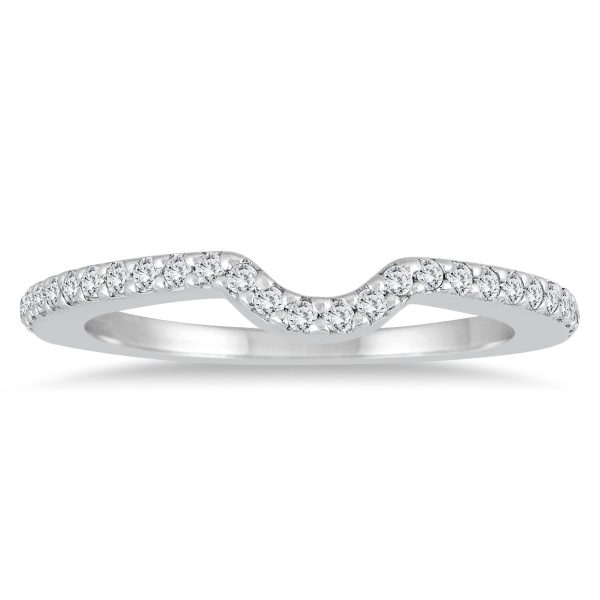 1/4 Carat TW Diamond Curved Wedding Band in 10K White Gold- RGF56825