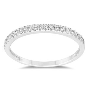 1/8 Carat TW Diamond Wedding Band in 10k White Gold- RGF57033