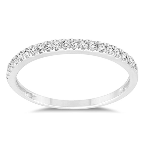 1/8 Carat TW Diamond Wedding Band in 10k White Gold- RGF57033