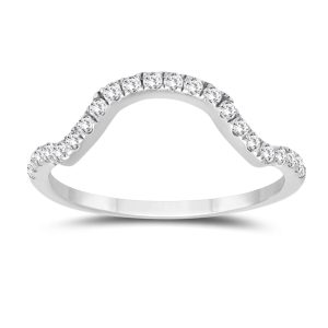 1/4 Carat TW Curved Diamond Wedding Band in 10K White Gold- RGF57062