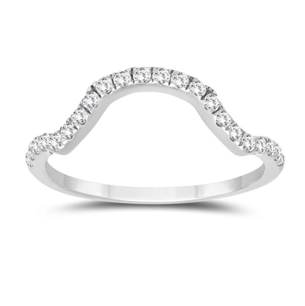 1/4 Carat TW Curved Diamond Wedding Band in 10K White Gold- RGF57062