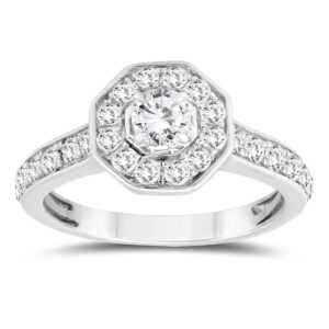 1 Carat TW Diamond Halo Ring in 10K White Gold- RGF57258