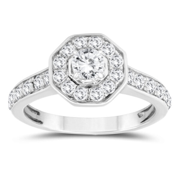 1 Carat TW Diamond Halo Ring in 10K White Gold- RGF57258