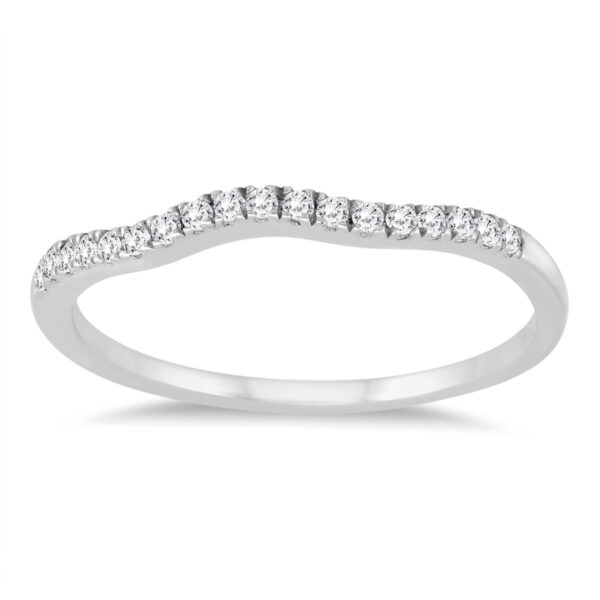 1/8 Carat TW Diamond Wedding Band in 10k White Gold- RGF57268