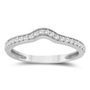 1/4 Carat TW Curved Diamond Band in 10K White Gold- RGF57301