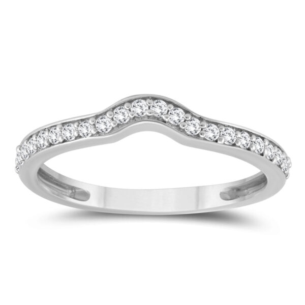 1/4 Carat TW Curved Diamond Band in 10K White Gold- RGF57301