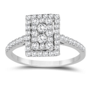 3/4 Carat TW Diamond Cluster Ring in 10k White Gold- RGF57344