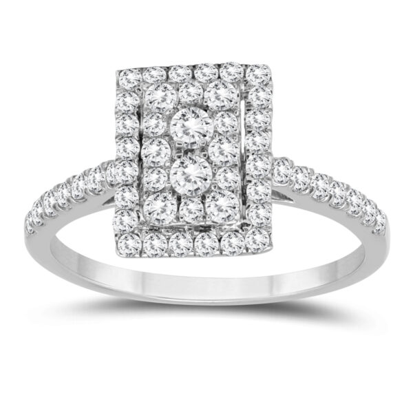 3/4 Carat TW Diamond Cluster Ring in 10k White Gold- RGF57344