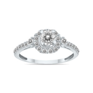 3/4 Carat TW Diamond Halo Engagement Ring in 10K White Gold- RGF57378