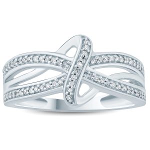 1/5 Carat TW Diamond Knot Ring in 10K White Gold- RGF57467