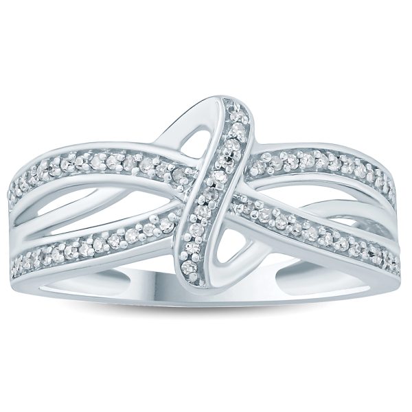 1/5 Carat TW Diamond Knot Ring in 10K White Gold- RGF57467