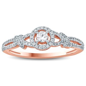 1/3 Carat TW Diamond Engagement Ring in 10K Rose Gold- RGF57516
