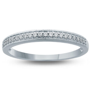 1/10 Carat TW Diamond Wedding Band in 10K White Gold- RGF57619