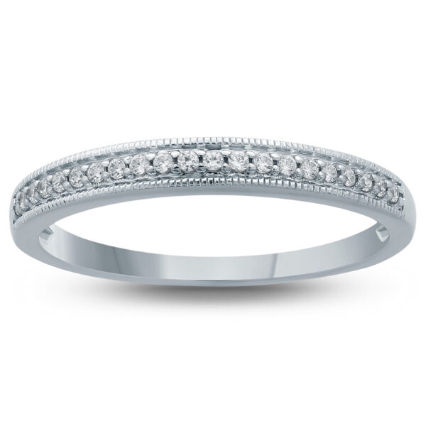 1/10 Carat TW Diamond Wedding Band in 10K White Gold- RGF57619