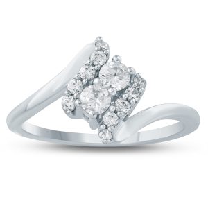 1/2 Carat TW Two Stone Diamond Ring in 10K White Gold- RGF57737