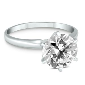 PREMIUM QUALITY - 1 Carat Diamond Solitaire Ring in 14K White Gold (G-H Color, SI1-SI2 Clarity)- RGF57803