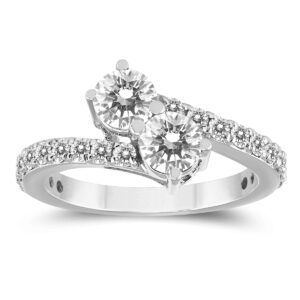 1 1/2 Carat TW Two Stone Diamond Ring in 14K White Gold- RGF580028