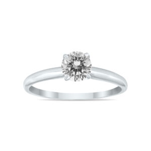 1/4 Carat Round Diamond Solitaire Ring in 14K White Gold- RGF58210