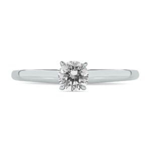 1/3 Carat Round Diamond Solitaire Ring in 14K White Gold- RGF58392