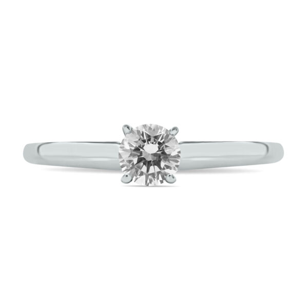 1/3 Carat Round Diamond Solitaire Ring in 14K White Gold- RGF58392