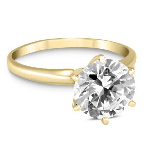 PREMIUM QUALITY - 1 1/2 Carat Diamond Solitaire Ring in 14K Yellow Gold (E-F Color, SI1-SI2 Clarity)- RGF58502