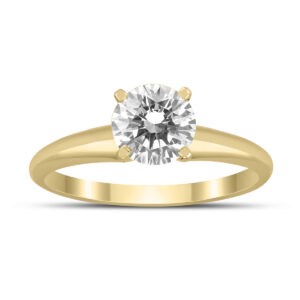 AGS Certified 1 Carat Diamond Solitaire Ring in 14K Yellow Gold (J-K Color, I2-I3 Clarity)- RGF58967AGS